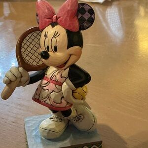 Disney / Jim Shore Minnie Mouse Tennis Sculpture - Pink and Black